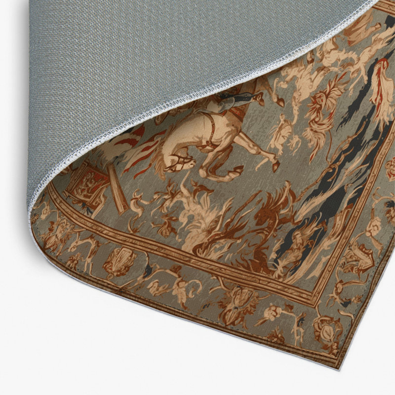 Tapis beige français d'intérieur et d'extérieur, Rectangle 4pi x 6 pi