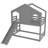 House Bunk Bed with Slide, Storage Shelves & Window-122581943