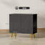 HOMCOM Storage Cabinet, High Gloss Sideboard, with Adjustable Shelf, Black