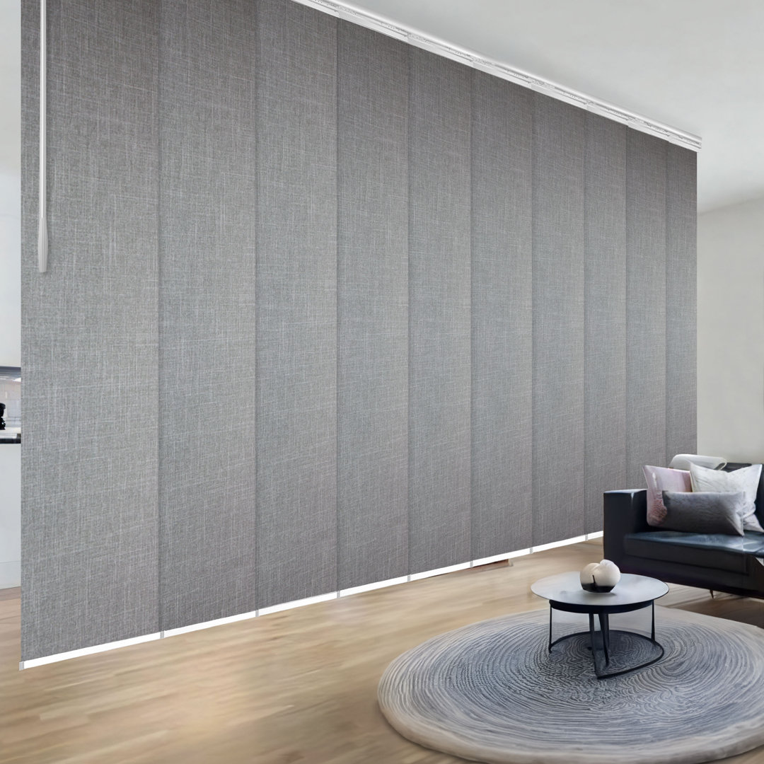 Frey 10-Panel Double Rail White Panel Track Extendable 120"-218"W x 94"H, Panel width 23.5" Rod Desyne