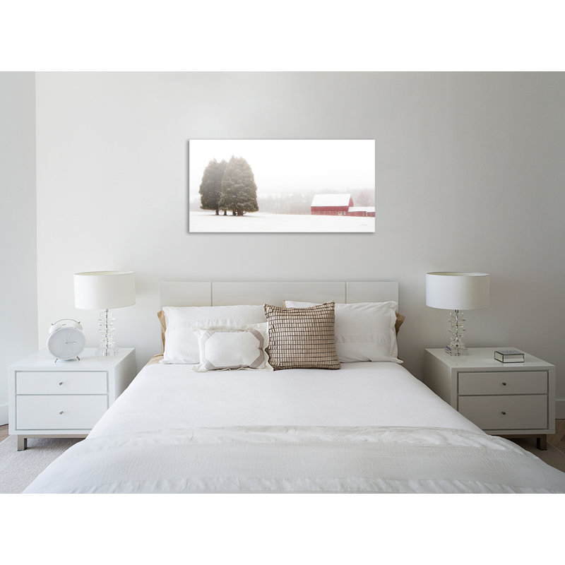 «Winter Farm», toile tendue par Aledanda, H 12 po x l 24 po x P 1,5 po