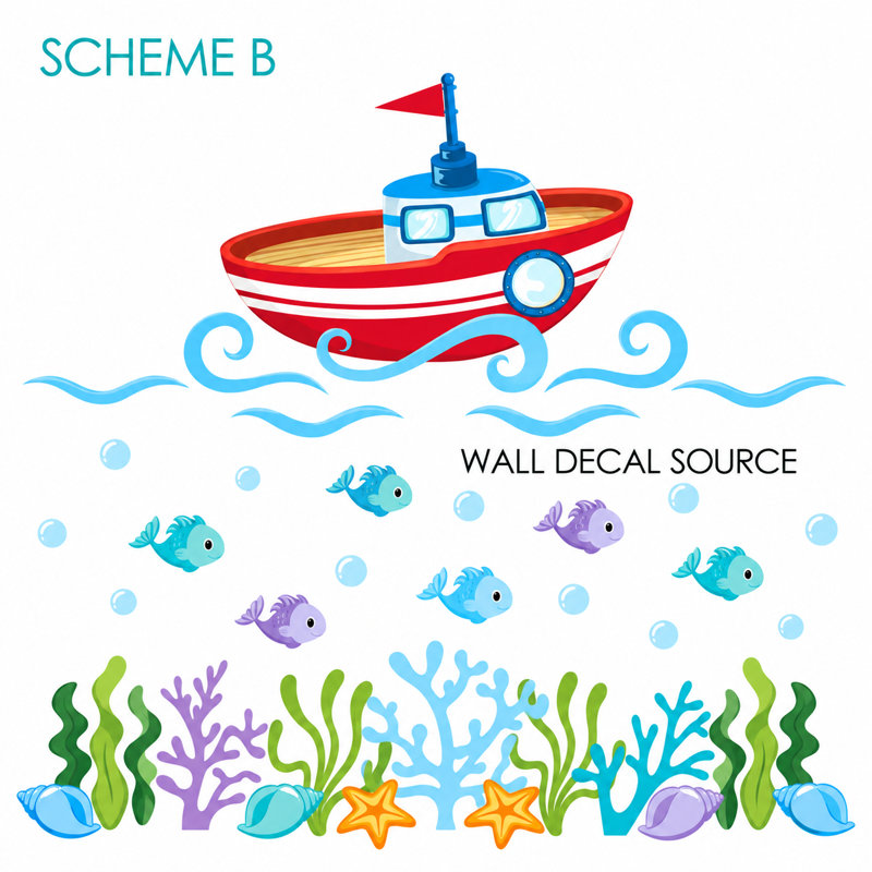 Non-Wall Damaging Wall Decal, Scheme B