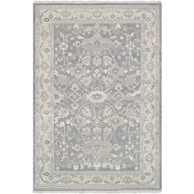 SAMPLE-Terrones Oriental Hand-Knotted Wool Gray Area Rug