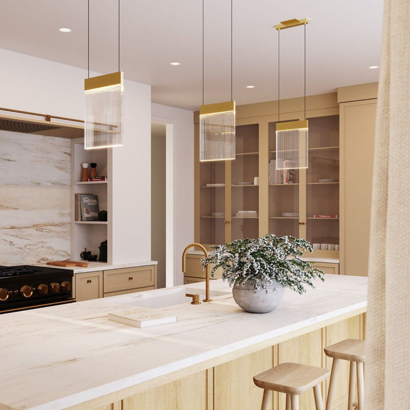V Panels 1 - Light LED Pendant, Polished Chrome