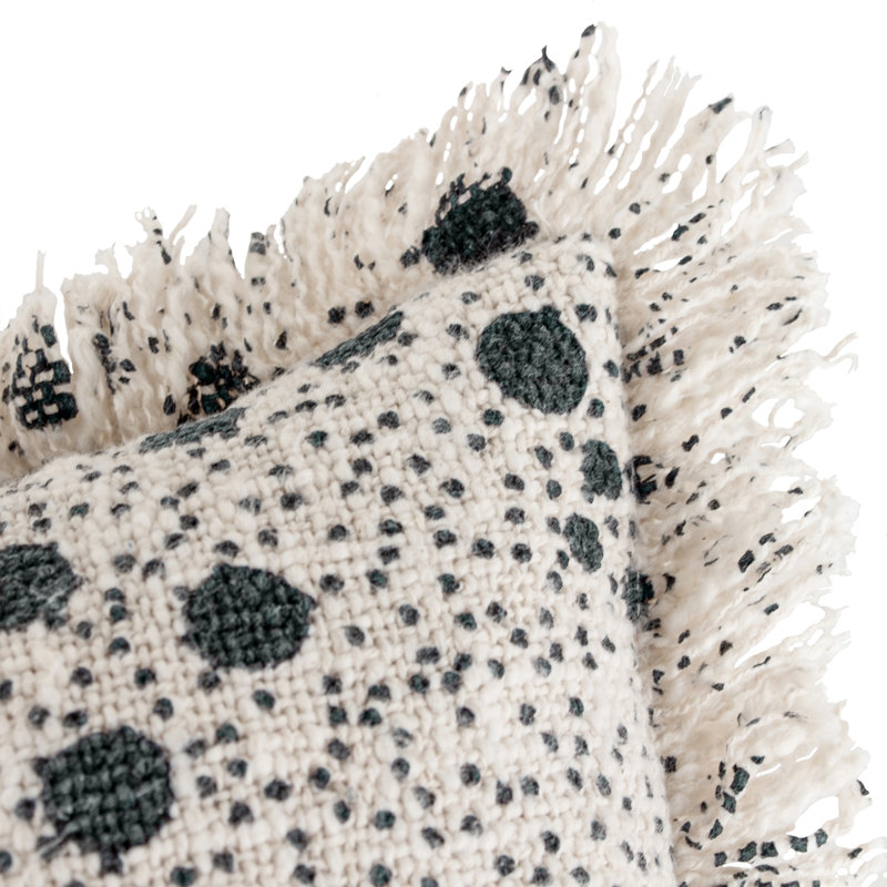 Hara Square Throw Pillow Cover, Lichen