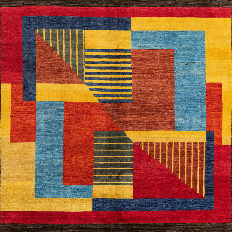 Tapis abstrait moderne 4200, Carré 3 pi