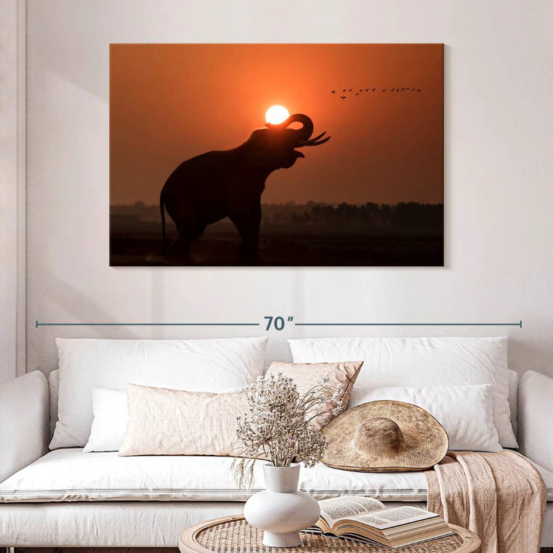 Elephant Call Silhouette, 32" H x 48" W