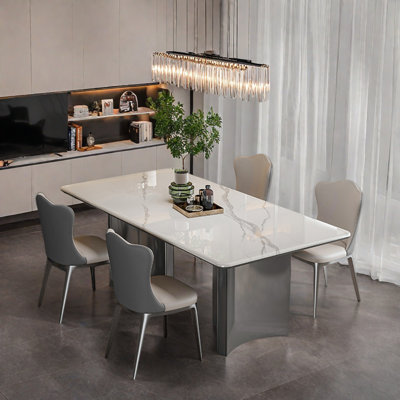 Ensemble de table rectangulaire minimaliste de luxe moderne