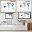 Calmars bleus sur blanc - reproduction sur toile-67236487-67236493