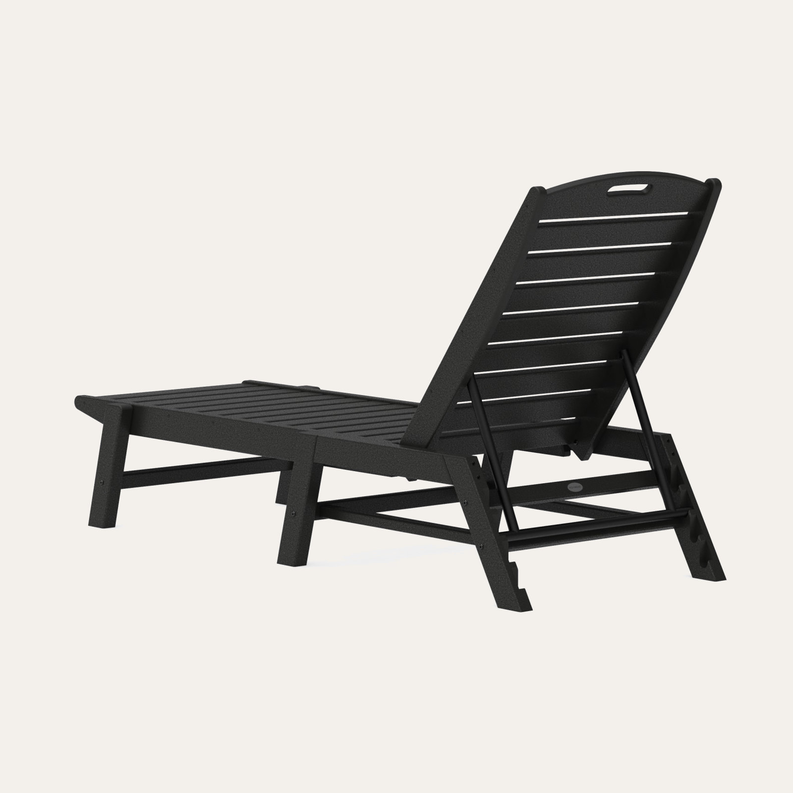 POLYWOOD® Nautical 24" Patio Chaise Lounge, Black