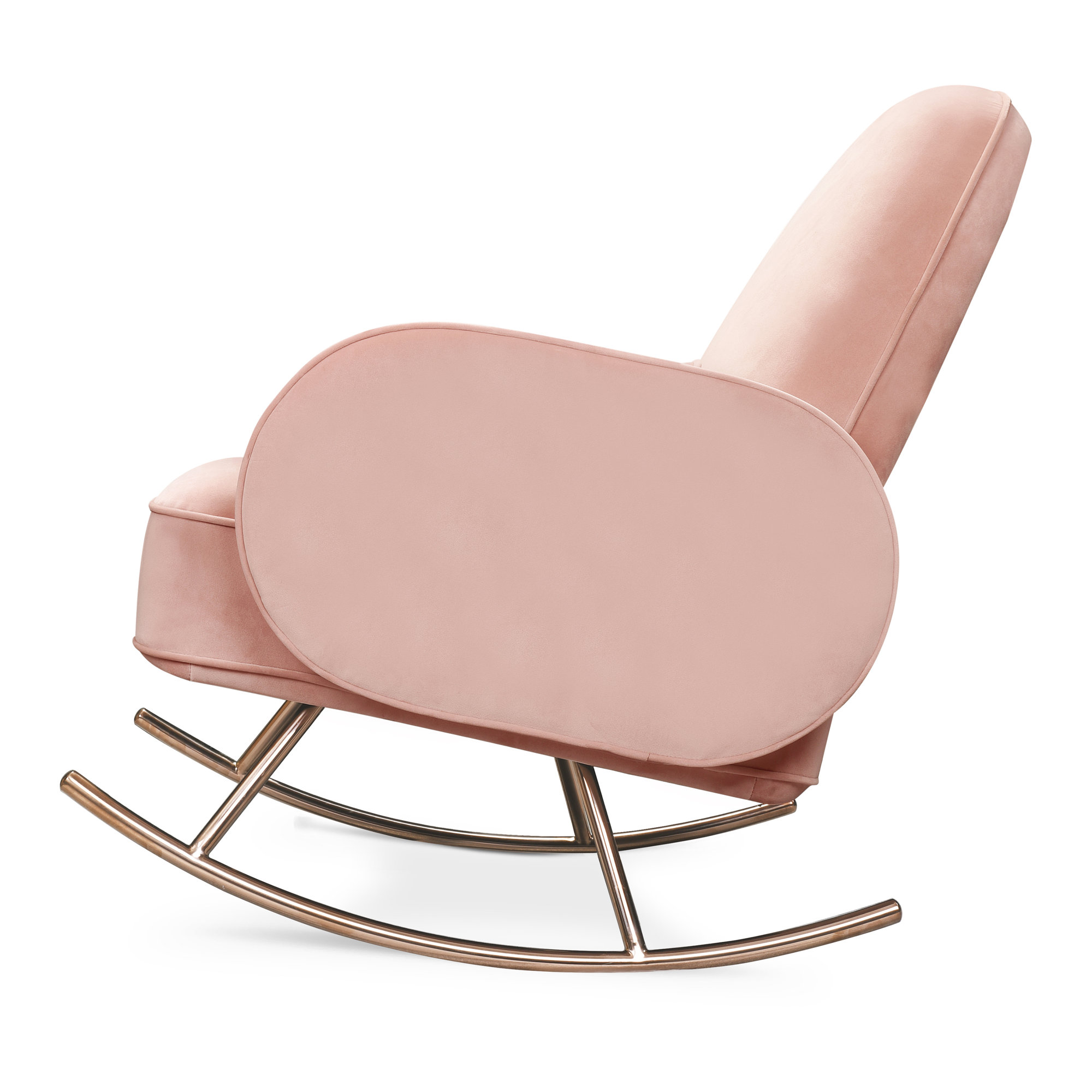 Compass Rocking Chair, Blush Pink Velvet