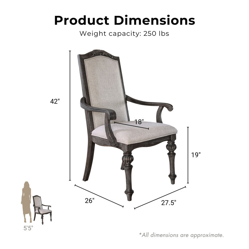 Chaise avec accoudoirs Mohall, Ivoire / naturel rustique / bois naturel