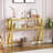 39.4" Glass Console Table with 2 Open Storage Shelves and X-Shaped Frame-1583763355