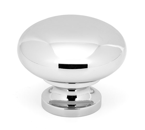 Polished Chrome Round Traditional Cabinet Knob with Mounting Hardware
