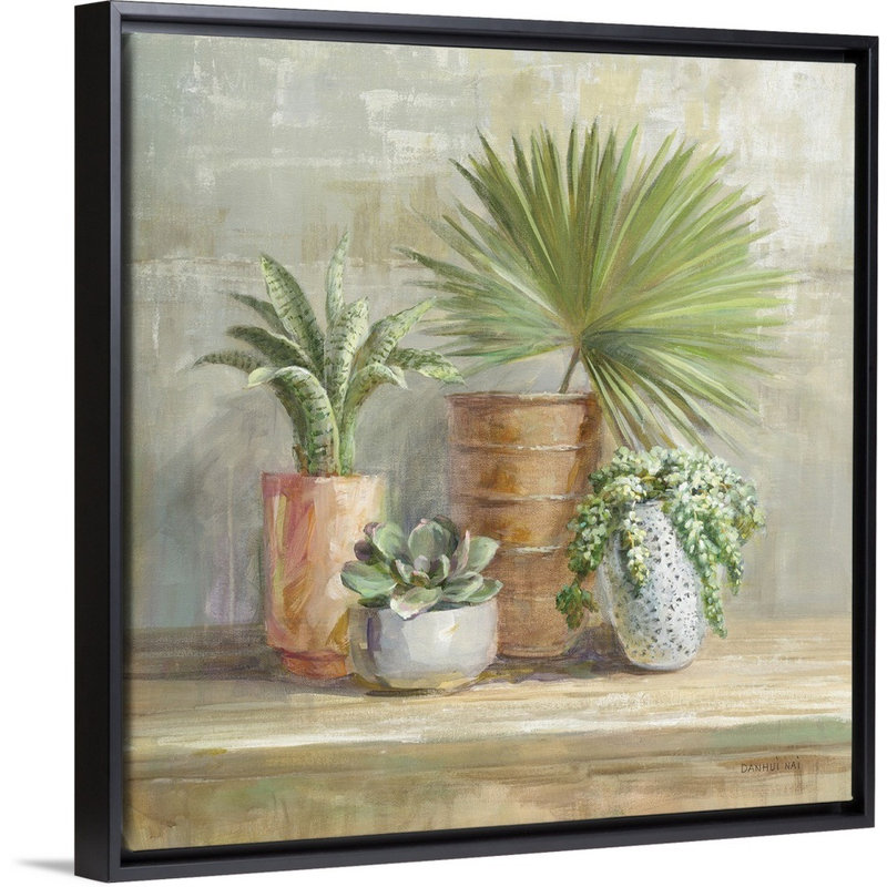 Art mural sur toile de jardin d'intérieur, Toile encadrée noire, H 20 po x l 20 po x P 1,75 po