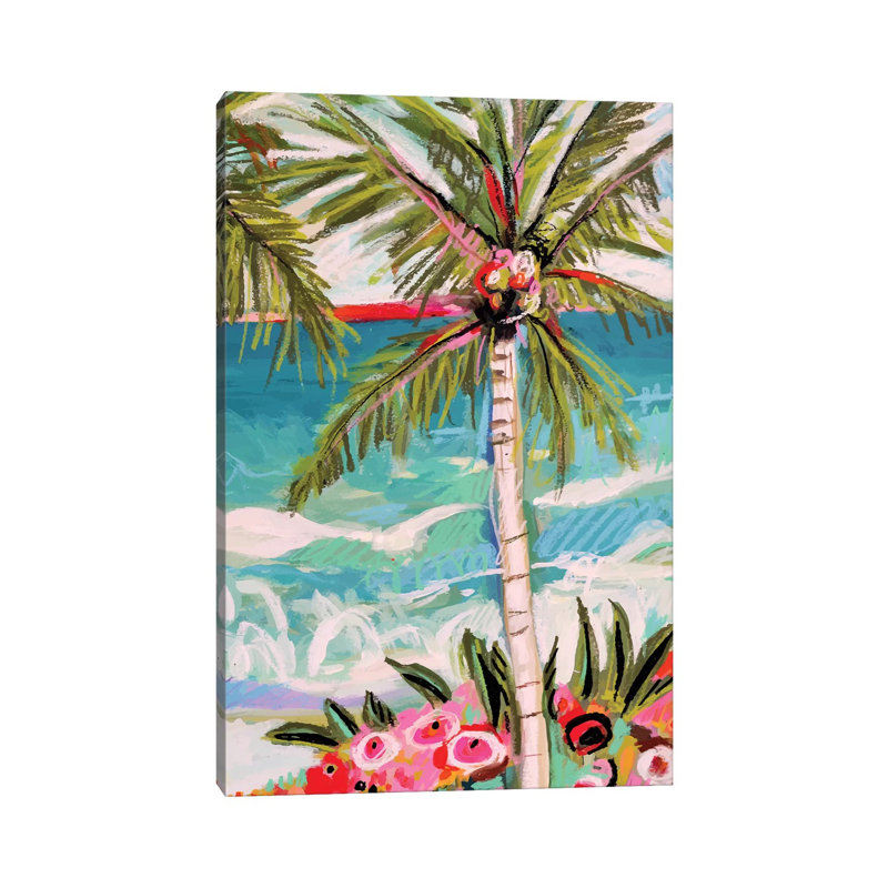Palm Tree Whimsy II by Karen Fields - Wrapped Canvas Print, 152.5 cm H x 101.5 cm W