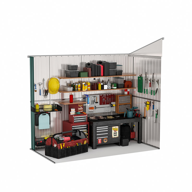 Reinerton 6 ft. W x 3.97 ft. D Metal Pent Tool Shed