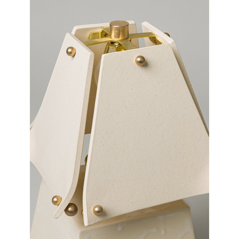 Osen Table Lamp, Bone, 13.5" H x 7.5" W x 7.5" D, Glace