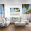 «Summer Beach with Palm Leaves», reproduction de photo sur toile tendue-18271138-33308338