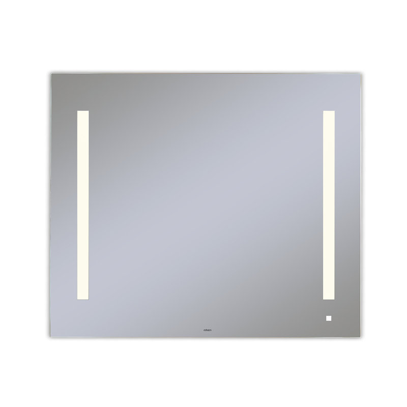 Miroir de salle de bain/coiffeuse illuminée moderne et contemporaine AiO, Aucun, 29,875 po x 35,125 po