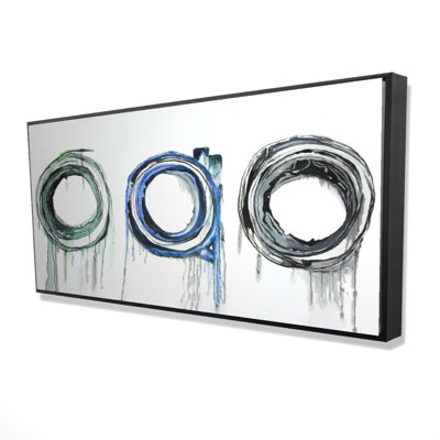 Trio of circles - 24"x48" Framed canvas