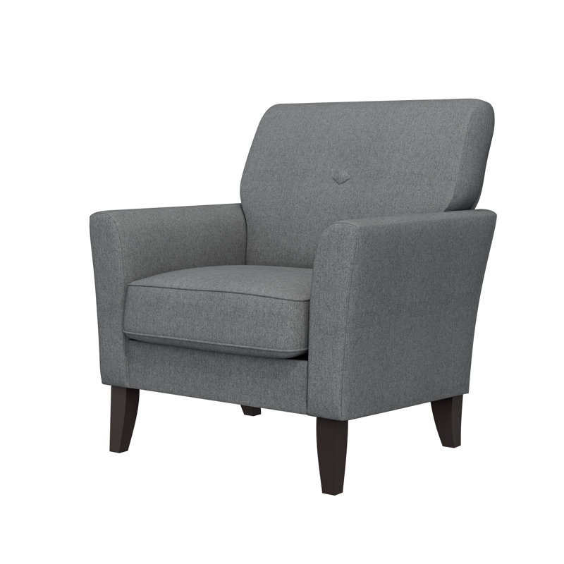 Chaise avec accoudoirs rembourrée Alex, Polyester gris