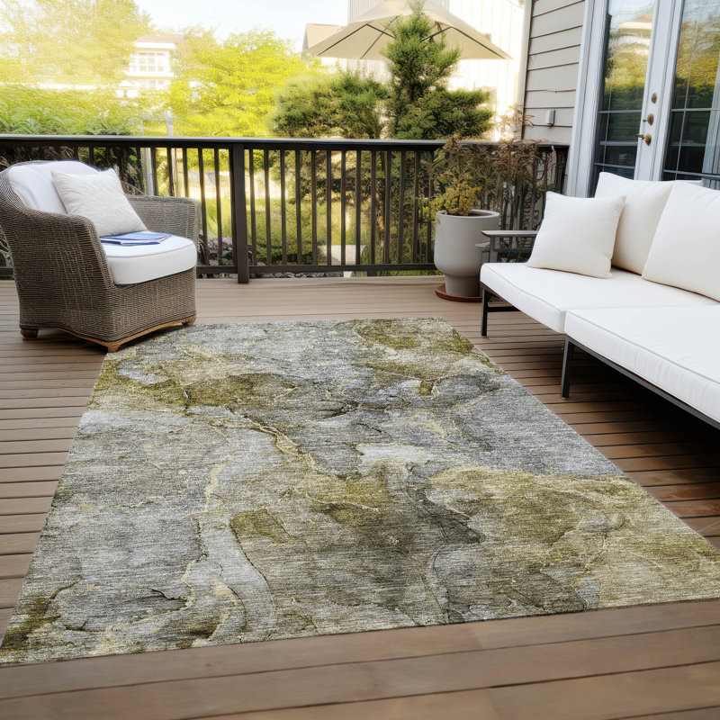 Tapis intérieur / extérieur Killingly avec envers antidérapant, Rectangle de 10 pi x 14 pi