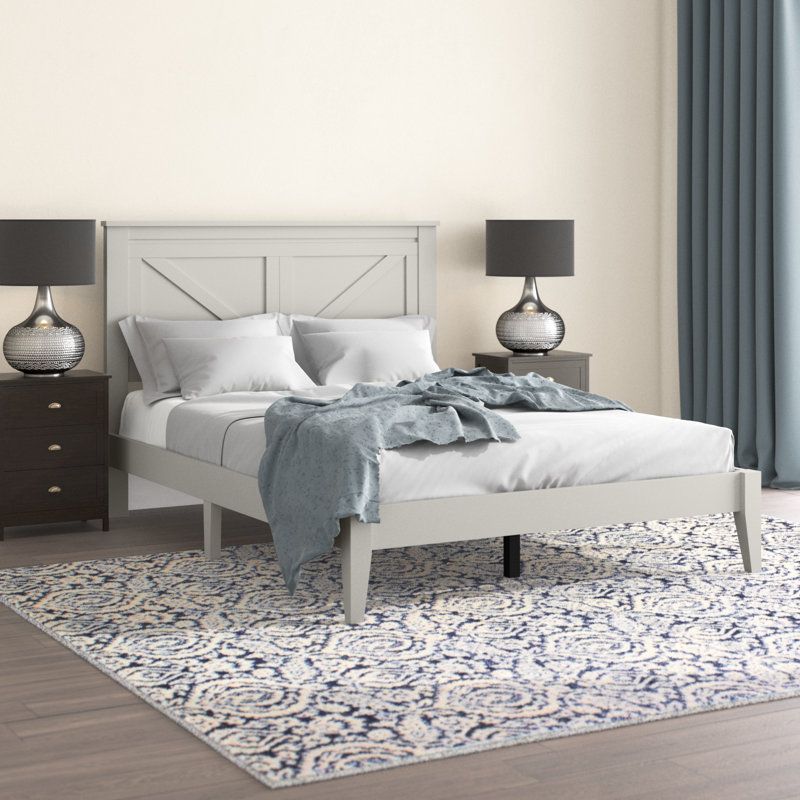 Marksbury Solid Wood Bed, White, Full / Double