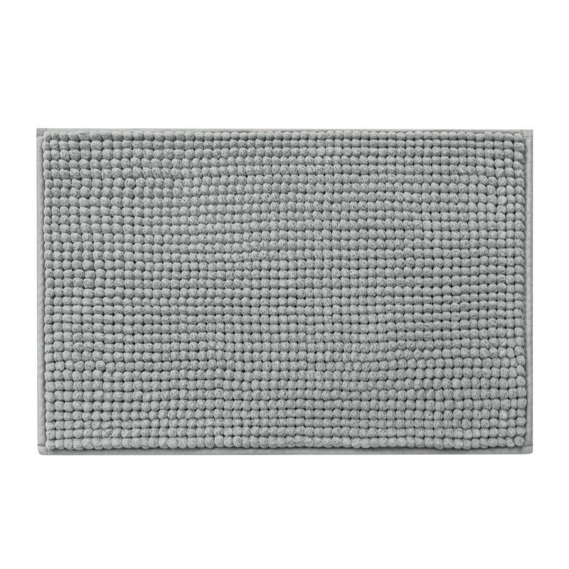 Azriah Luxury Chenille Super Soft Absorbent Polyester Rectangle Non-Slip Bath Rug, Light Gray, 20" W x 32" L