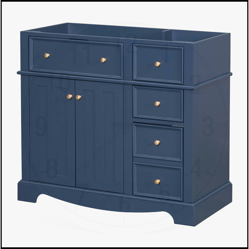 Meuble-lavabo 36 po sans lavabo, Bleu