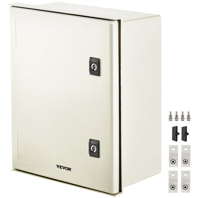 NEMA Steel Enclosure, 16 X 12 X 8/'/' NEMA 4X Fiberglass Electrical Box, IP66 Waterproof & Dustproof, Outdoor/Indoor Electrical Junction Box, With Mounting Plate(40 X 30 X 20 Cm)