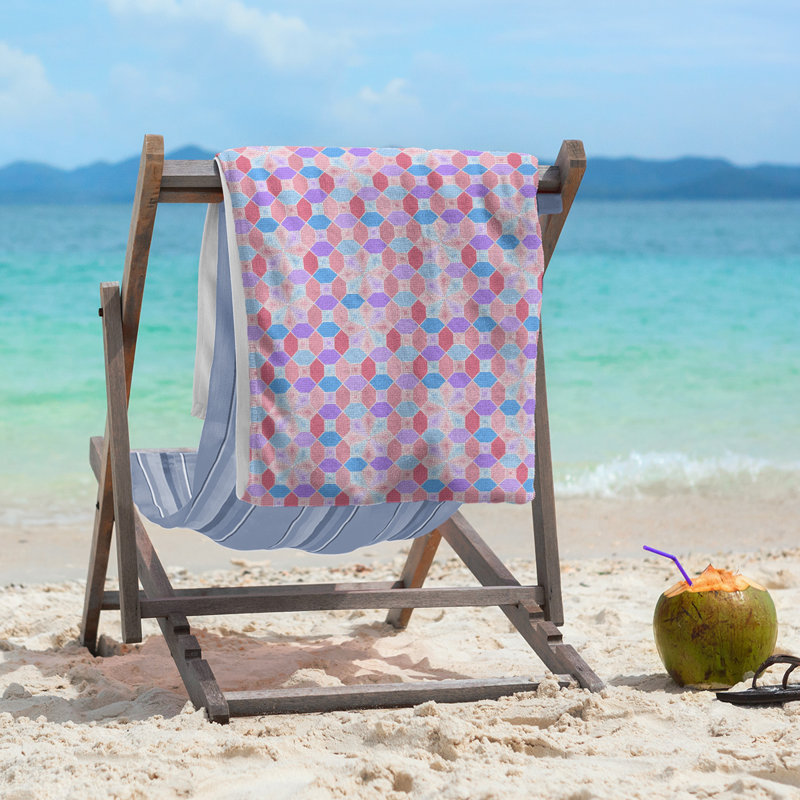 Katelyn Elizabeth Beach Towel, Pink/Blue