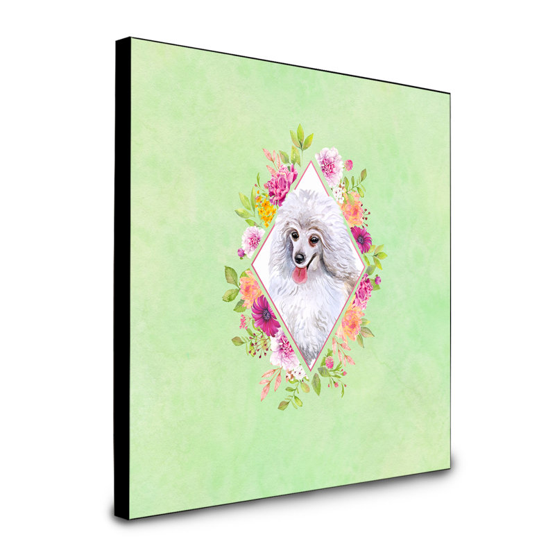 Panneau mural Dollman Flowers, Vert, Caniche miniature