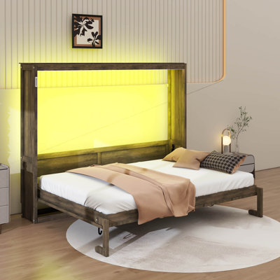 Lit escamotable avec lumière DEL, peut être plié dans une armoire, armoire murale cachée