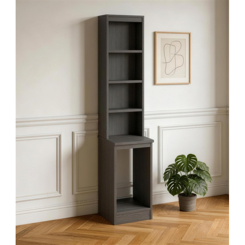 Farrington Gurney 182.8cm H x 30cm W Laptop/Tablet Storage Cart, Black Havana