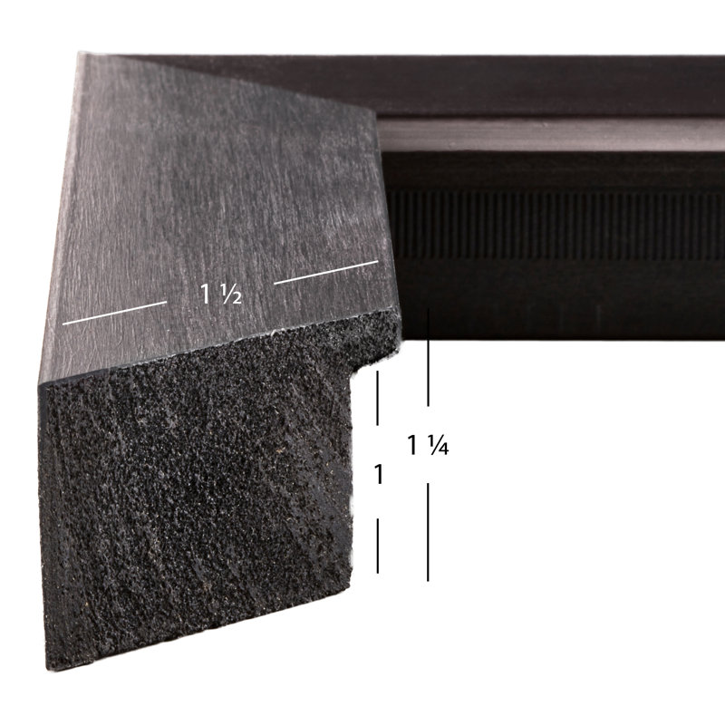 Cadre photo en plastique Hursten, 18 po x 36 po emmêlé à 14 po x 32 po, Gris anthracite