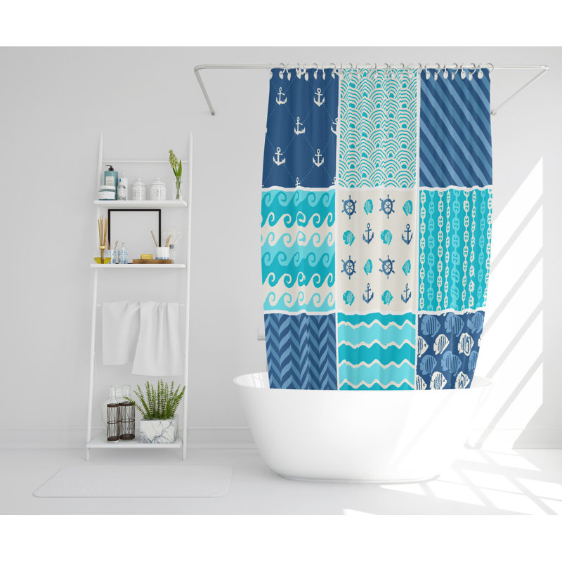 Judah 2 Piece Polyester Shower Curtain Set, 168cm H x 168cm W