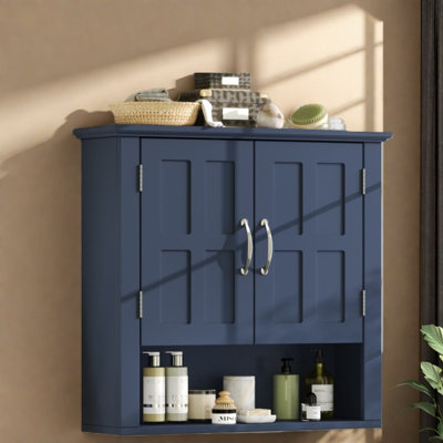 Armoires à pharmacie peu encombrantes, bois bleu modulaire ajustable, style moderne pour la cuisine ou la lessive