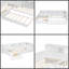 Lit simple moderne en L blanc avec lit gigogne, tiroir de rangement et station de charge | Conception peu encombrante-1541388031