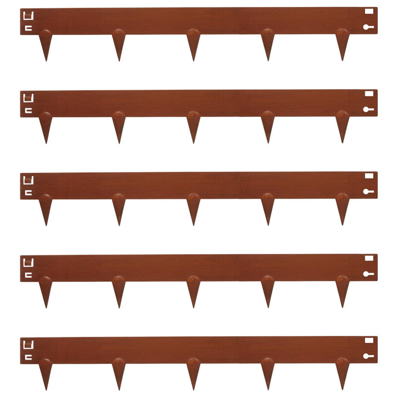 Harbour Housewares 5pc Steel Lawn Edging Set - 5m x 8cm , Black