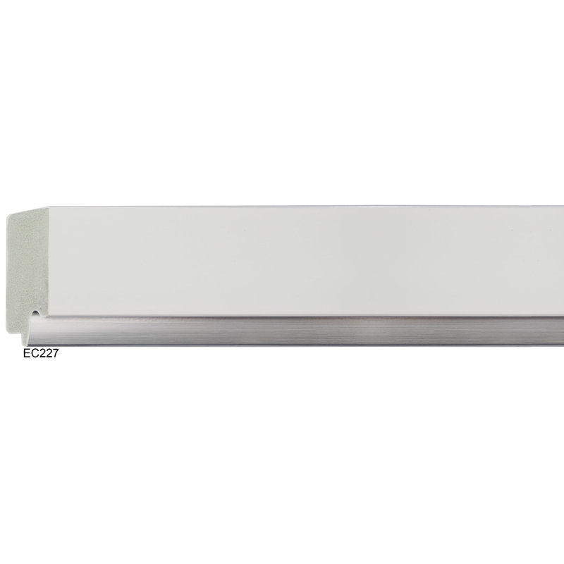 Metropolis Flat Beveled Mirror, 34" x 28", White/Silver