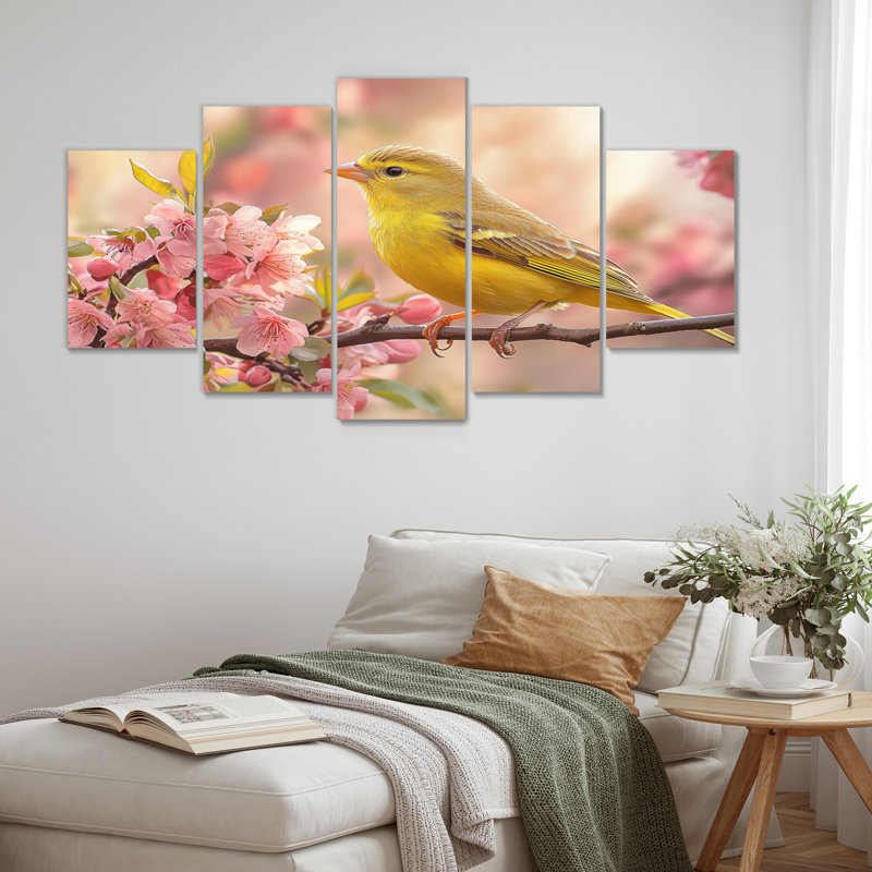 Songbird in Melody Spring Tree IV - Art mural oiseau - décoration murale moderne