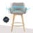 Neppur Swivel Full Back Arms Upholstered 25.8"H Counter Stool With Solid Rubberwood Frame And Gold Footrest-784301356