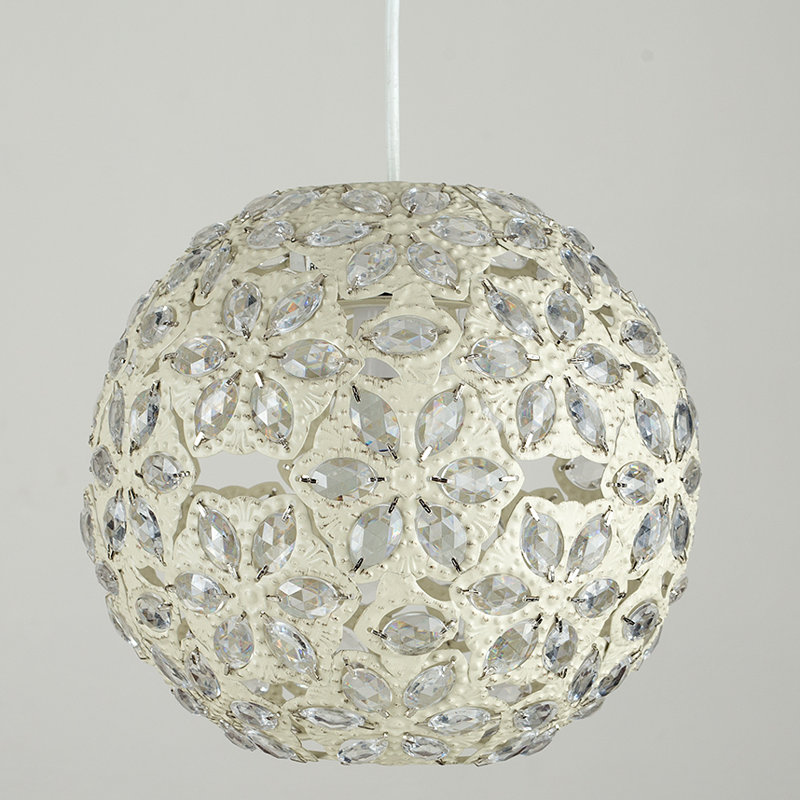 25cm H Metal Round Pendant Shade ( Screw On ) in Cream