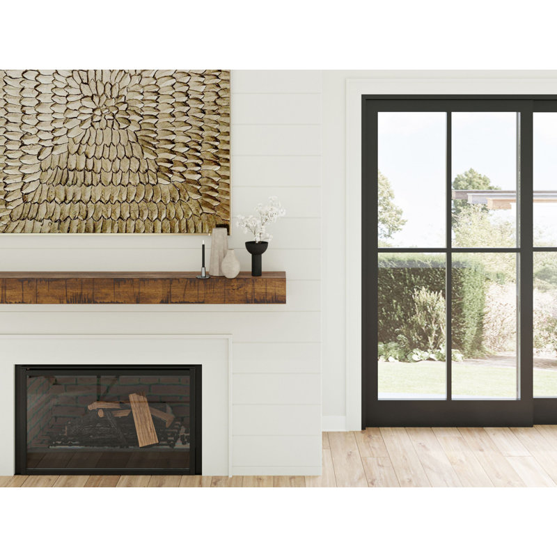 Dogberry Collections Rustic Mantel Shelf, Aged oak, 5.5" H x 60" W x 6.25" D