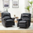 Fauteuil inclinable manuel berçant en cuir véritable avec accoudoirs roulés de 32,67 po de large Rimini