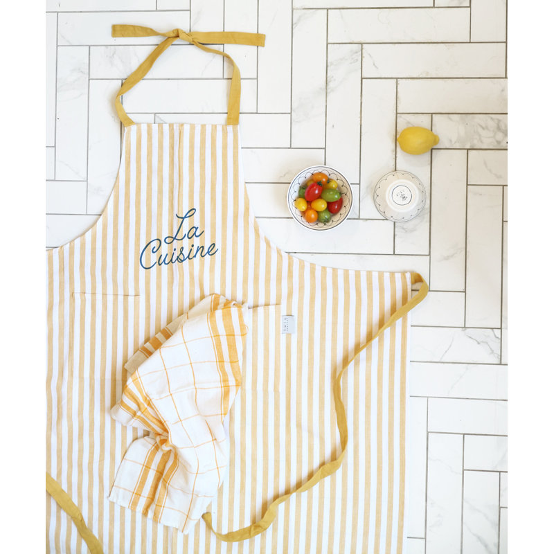 Bib Apron - Yellow Stripe