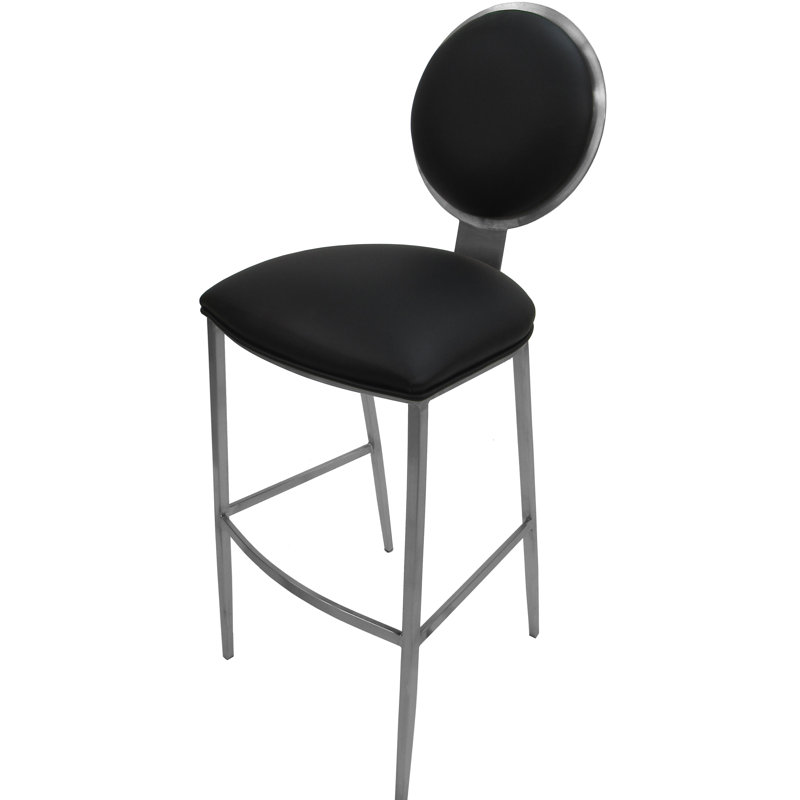 Ireoluwa Upholstered Counter Stool with Metal Frame, Black, Extra Tall (35” Seat Height)