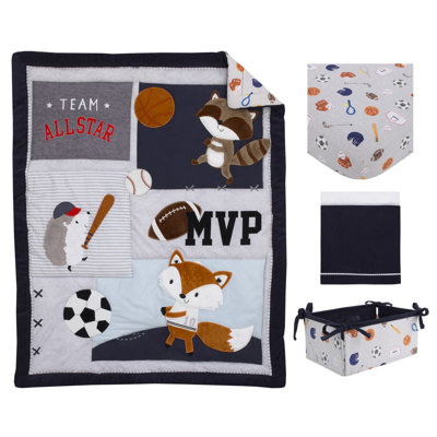 NoJo Team All Star Avers 4 Piece Nursery Crib Bedding Set 