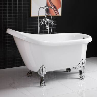 Streamline 57 in. Acrylic Clawfoot Non-Whirlpool Bathtub in Glossy